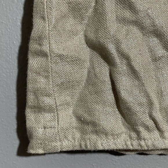 Christian Siriano Linen Sleeveless Blouse Crop Women Size S Beige Glitter Shiny - Picture 4 of 9